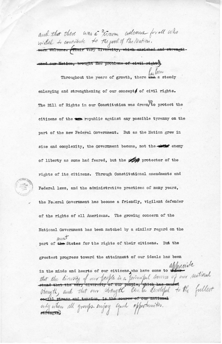 First Draft of Civil Rights Speech