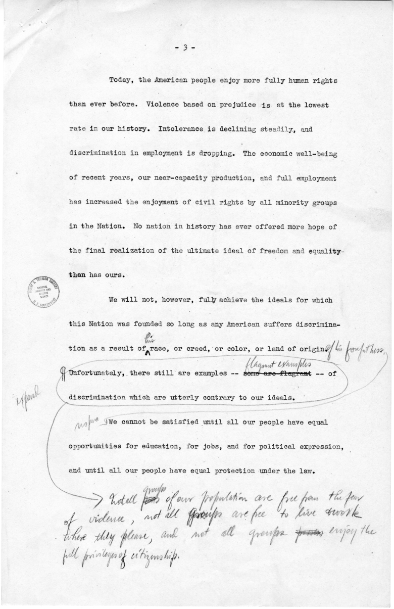 First Draft of Civil Rights Speech