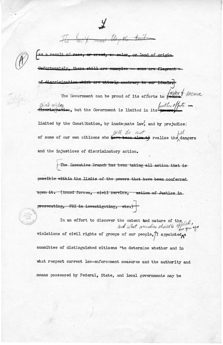 First Draft of Civil Rights Speech