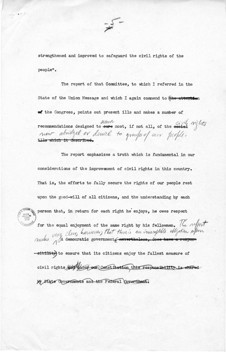 First Draft of Civil Rights Speech