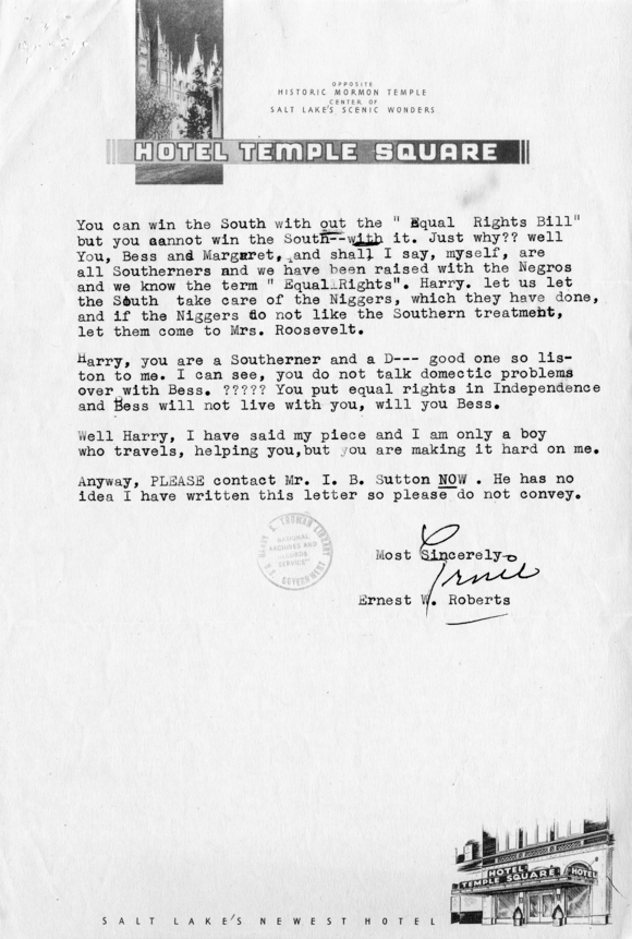 Correspondence Between Harry S. Truman and Ernie Roberts