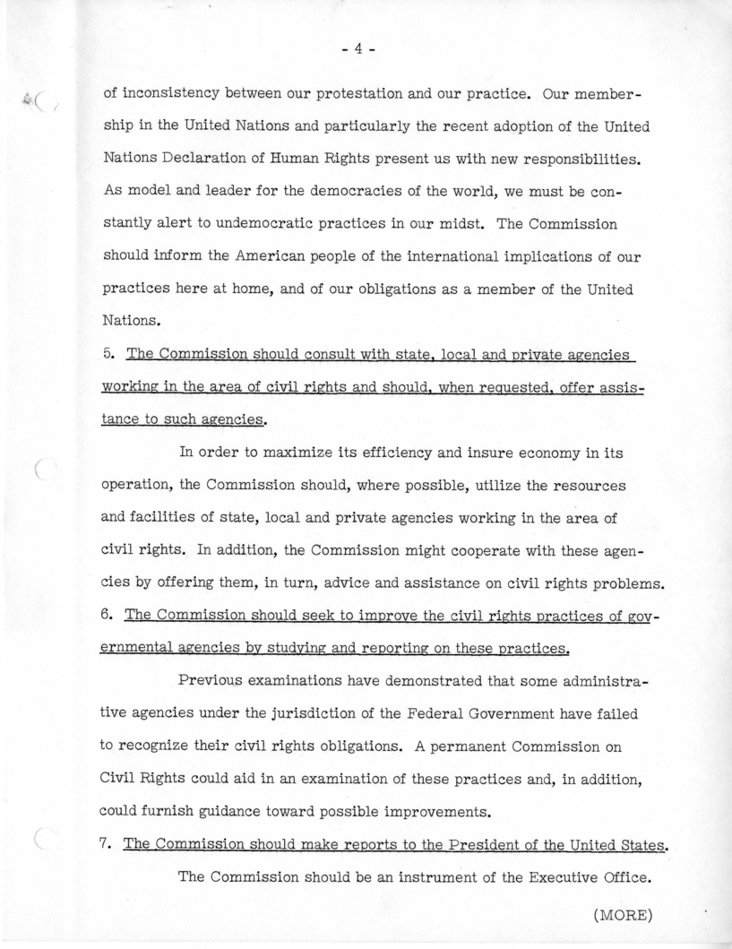National Citizens&rsquo; Council on Civil Rights to Harry S. Truman, With Attached Materials