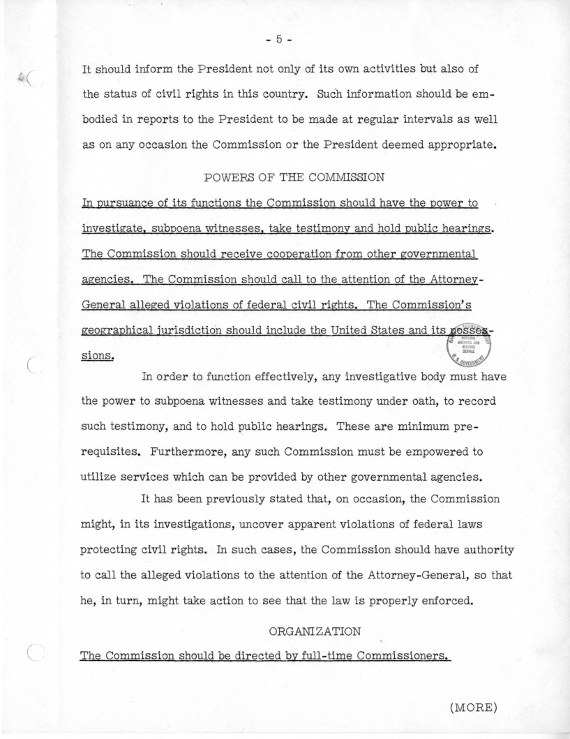 National Citizens&rsquo; Council on Civil Rights to Harry S. Truman, With Attached Materials