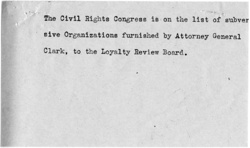 Joseph Cadden, Civil Rights Congress to Harry S. Truman