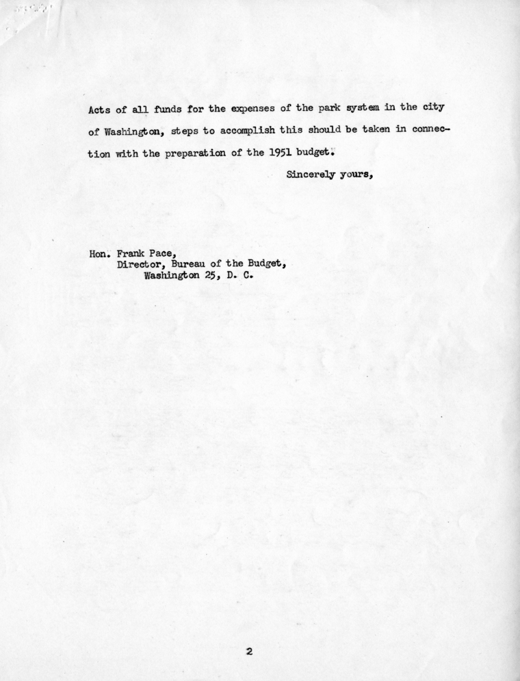 J. A. Krug to Harry S. Truman, With Attachments