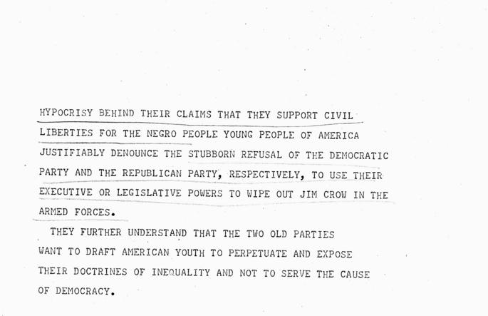 Telegram, Alvin Jones et. al to Harry S. Truman