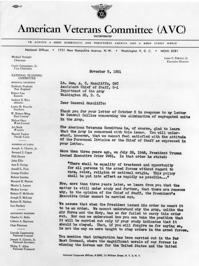 Michael Straight to Harry S. Truman