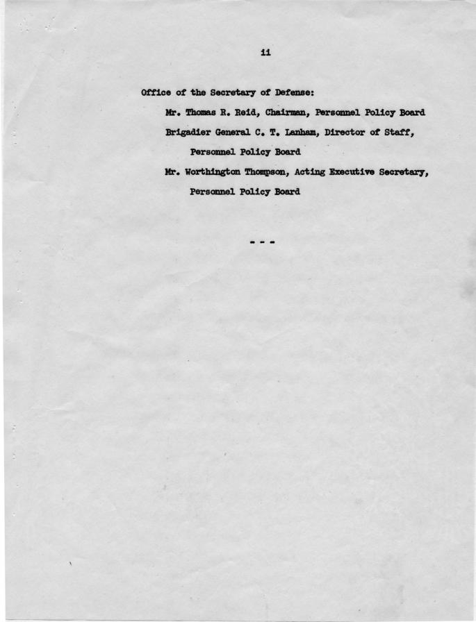 Minutes from President\'s Committee on Equality of Treatment and Opportunity in the Armed Forces, with attached memos