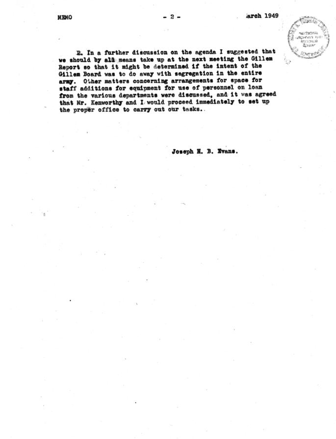 Memo of conversation between Joseph H.B. Evans, Charles Fahy, and E.W. Kenworthy