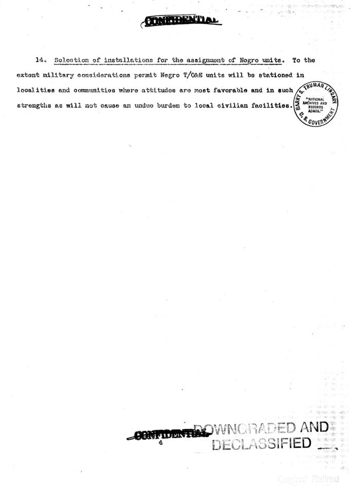 Proposed draft of Utilization of Negro Manpower in the Army