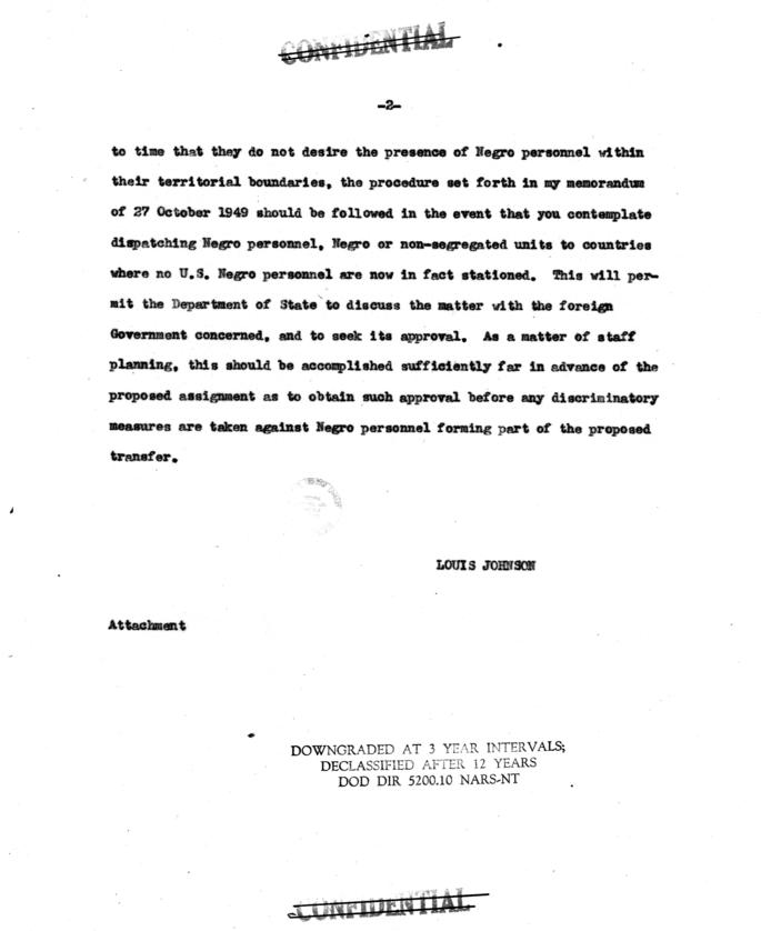 Louis Johnson to the Secretaries of the Army, Navy, and Air Force