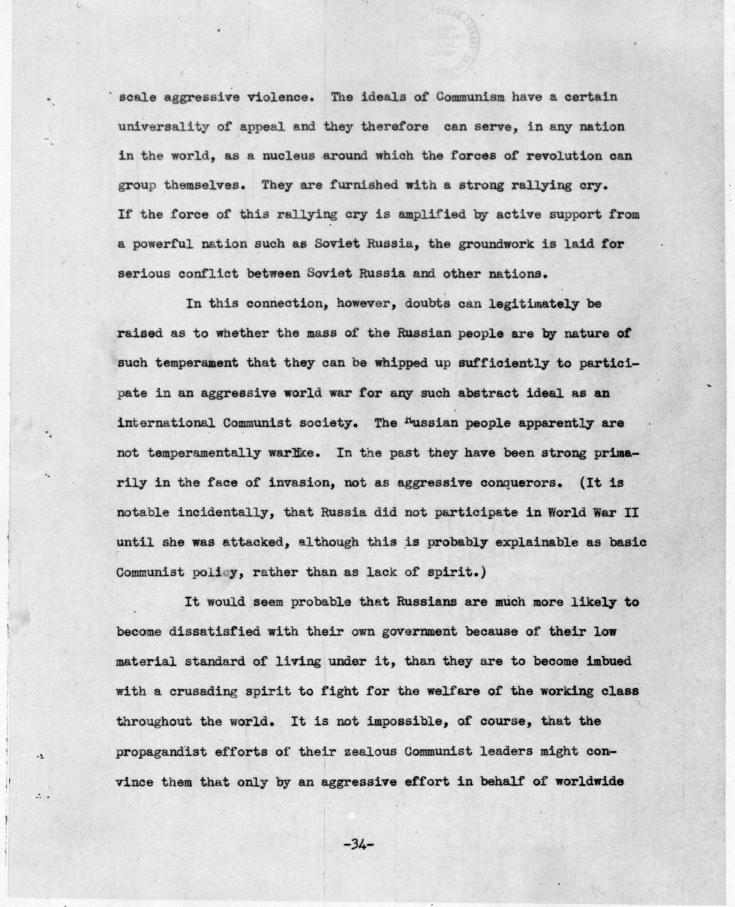 Report, \"Dialectical Materialism And Russian Objectives\" by Edward F. Willett