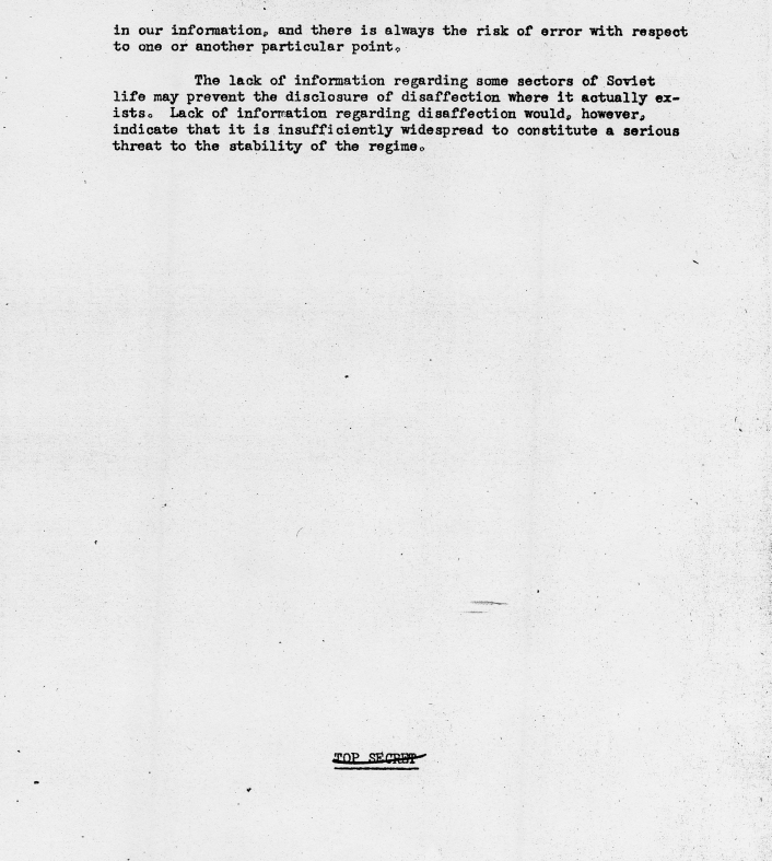 Report, \"Soviet Internal Situation - OIR Report No. 4998\"