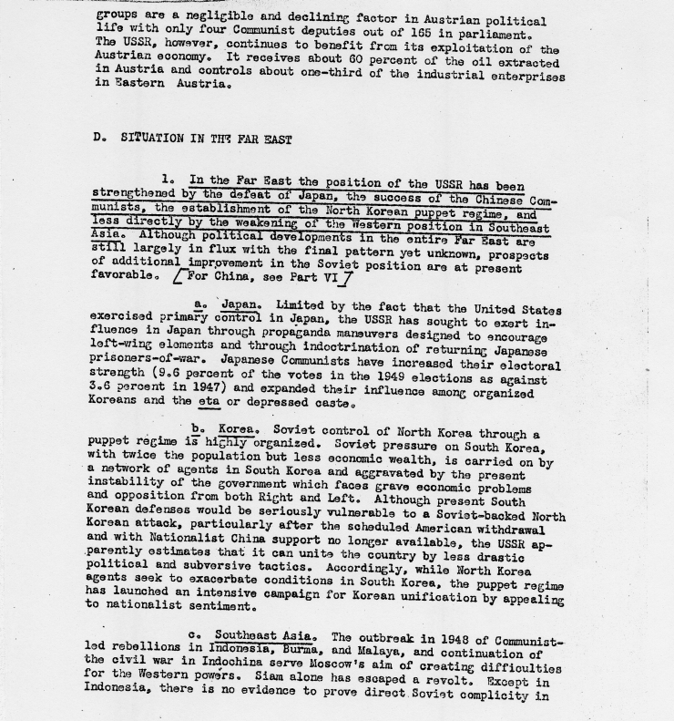 Report, \"Present International Position Of The USSR\"