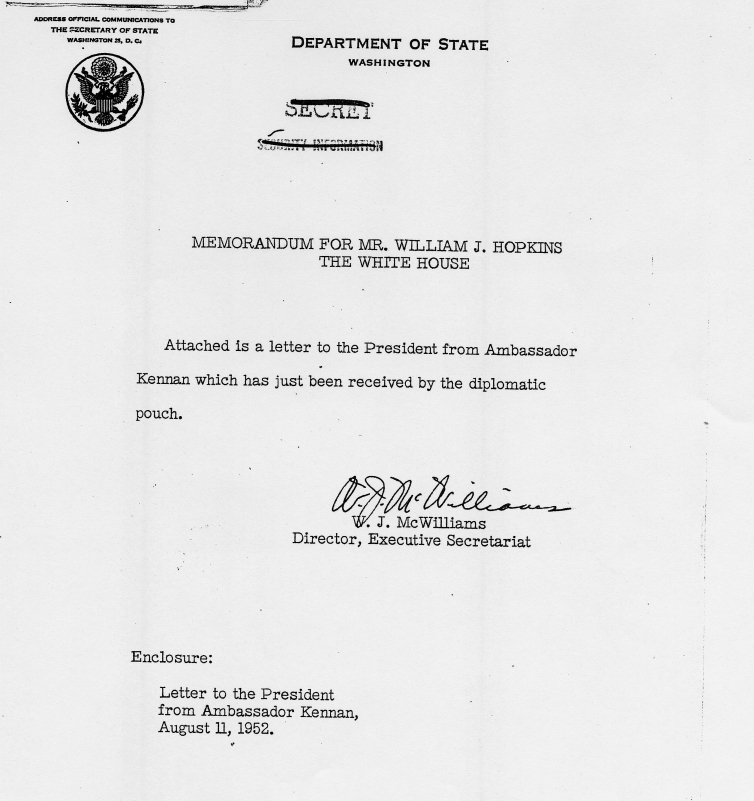 Correspondence between George F. Kennan and Harry S. Truman