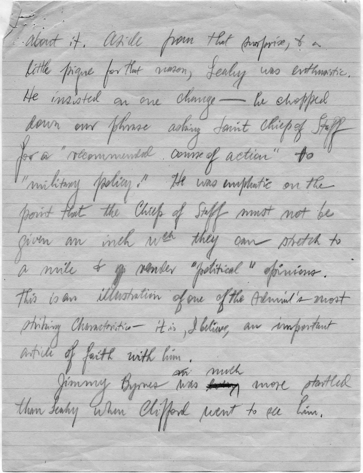 Handwritten meeting notes