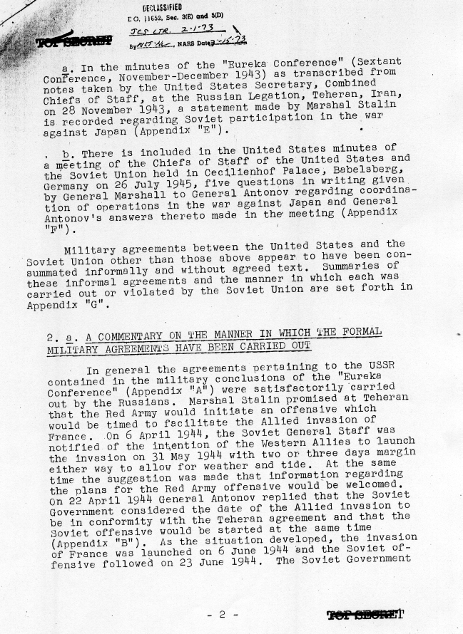 Memo, Joint Chiefs of Staff to Harry S. Truman