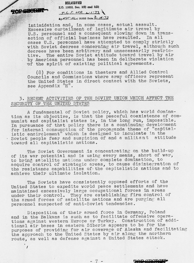 Memo, Joint Chiefs of Staff to Harry S. Truman