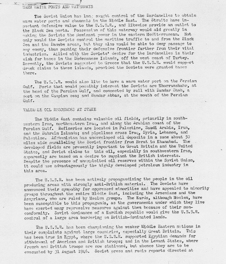 Memo, Joint Chiefs of Staff to Harry S. Truman