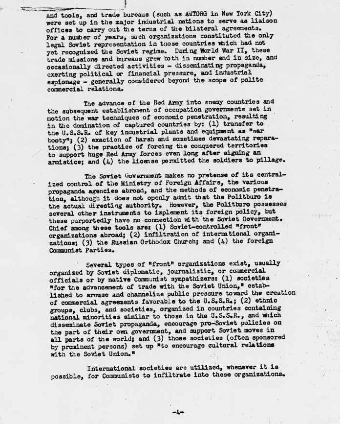 Memorandum, \"Soviet Foreign Policy - A Summation\"