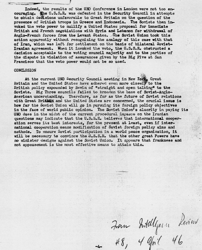 Memorandum, \"Soviet Policy Toward the Western Powers\"