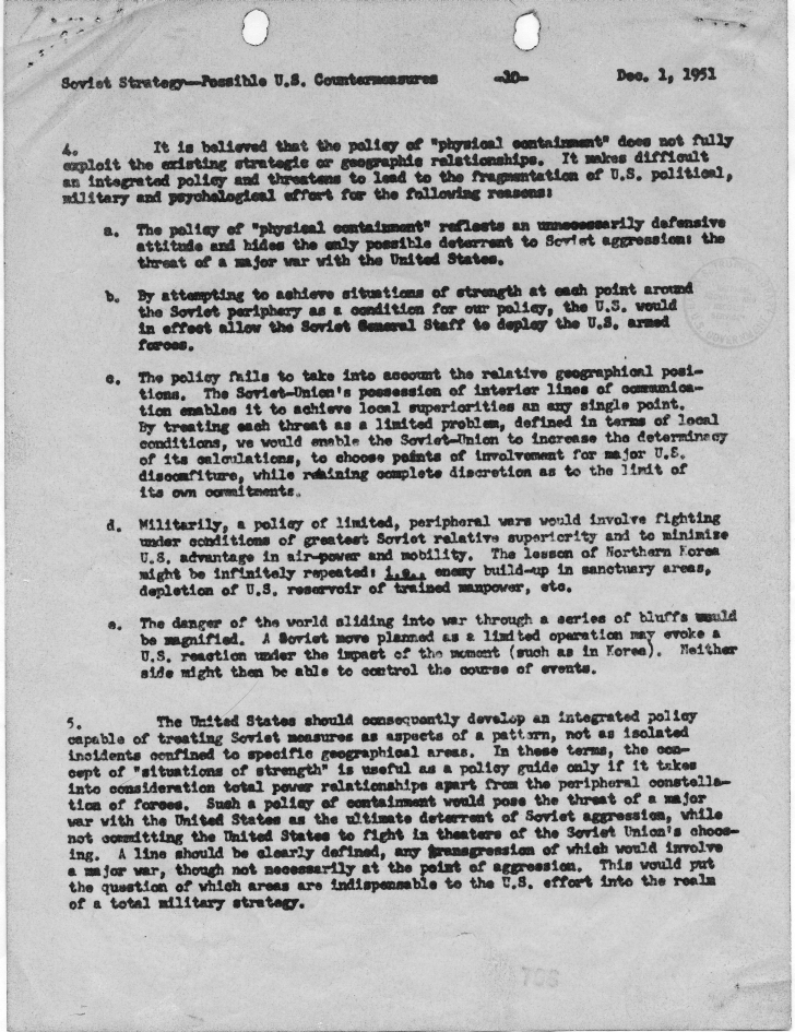 Report, \"Soviet Strategy - Possible U.S. Countermeasures\"