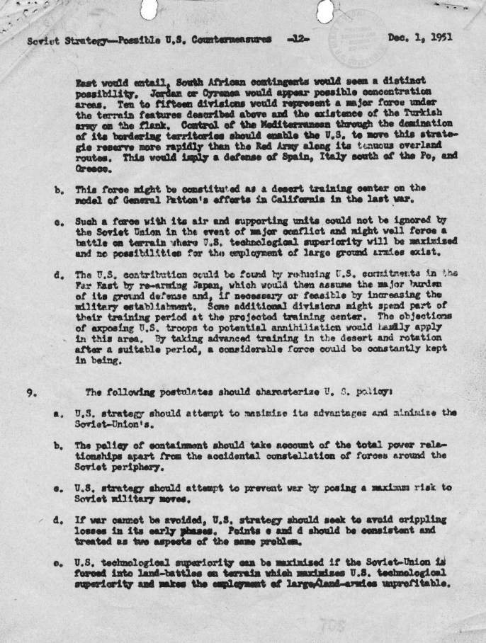 Report, \"Soviet Strategy - Possible U.S. Countermeasures\"