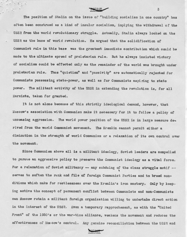 Draft of report, \"Soviet Intentions and Capabilities\"