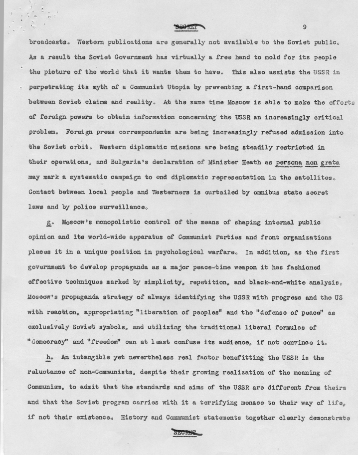 Draft of report, \"Soviet Intentions and Capabilities\"