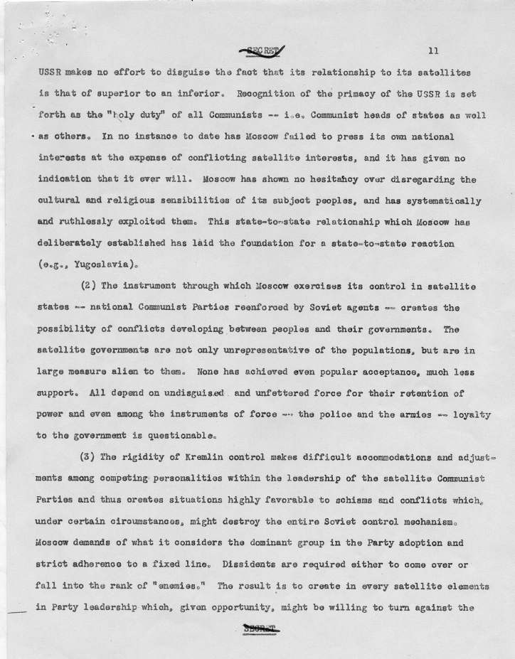 Draft of report, \"Soviet Intentions and Capabilities\"