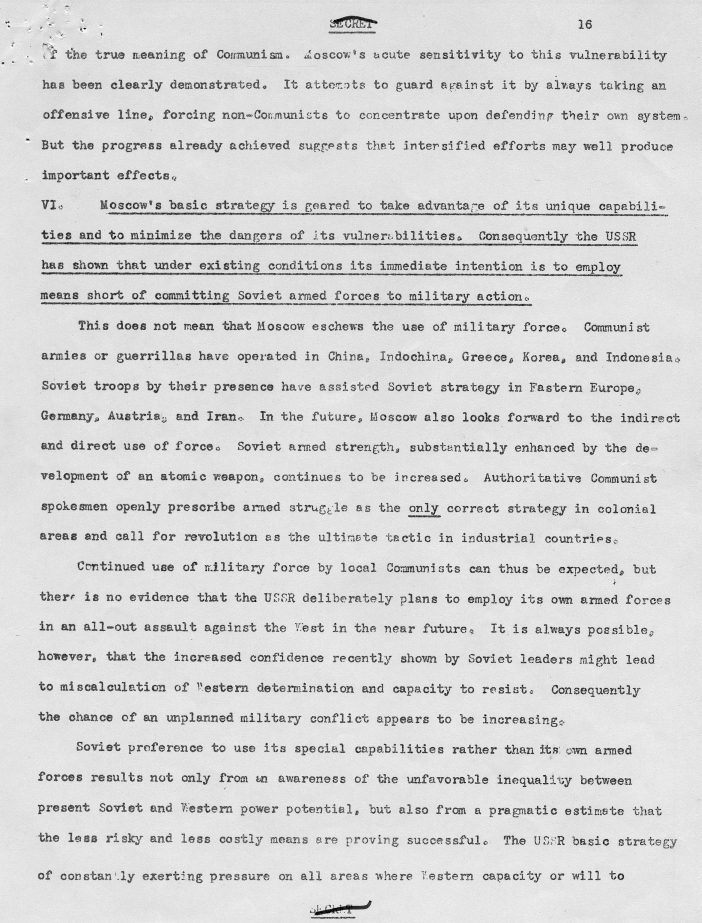 Draft of report, \"Soviet Intentions and Capabilities\"