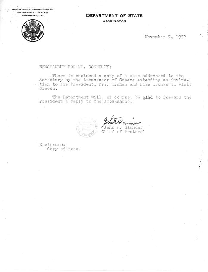 A.G. Politis to Dean Acheson, with attachments