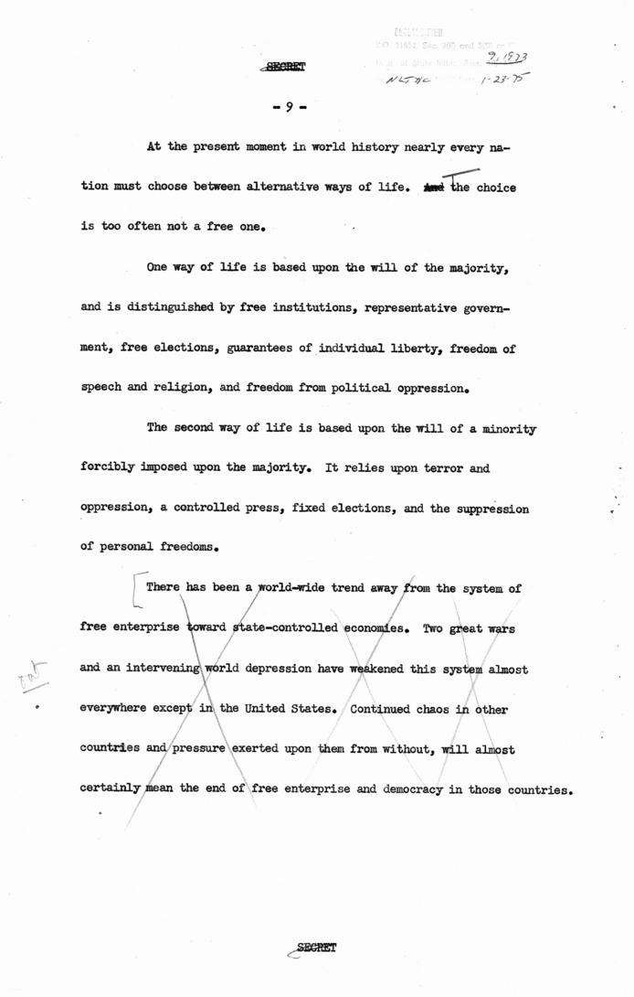 Draft of speech