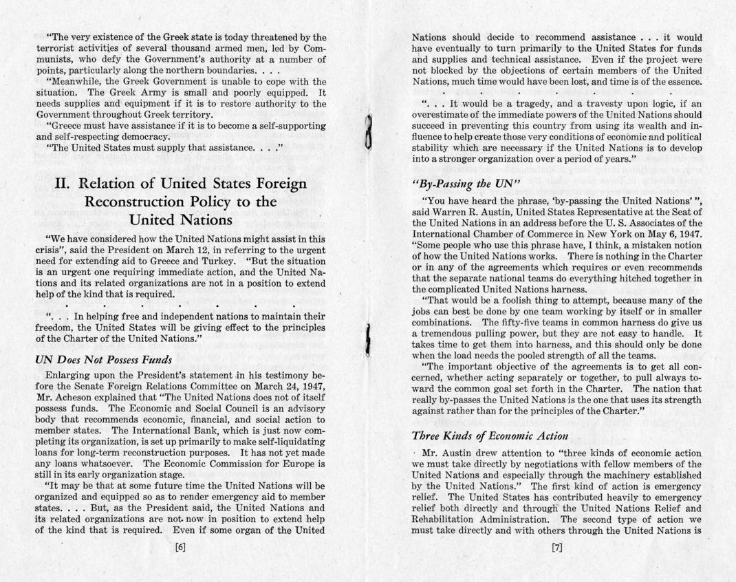 Development of Foreign Reconstruction Policy, March-July 1947