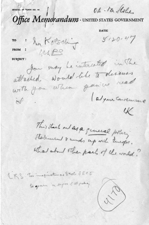 Joseph M. Jones to Hubert Havlick, et al., with attached speech draft