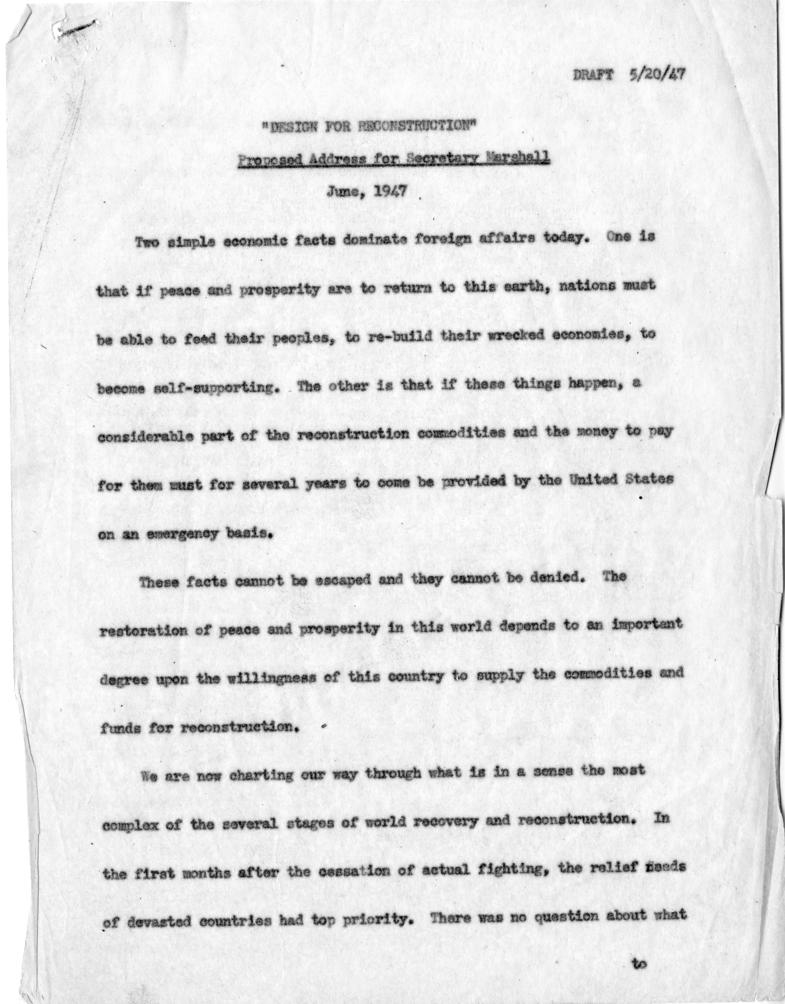 Joseph M. Jones to Hubert Havlick, et al., with attached speech draft
