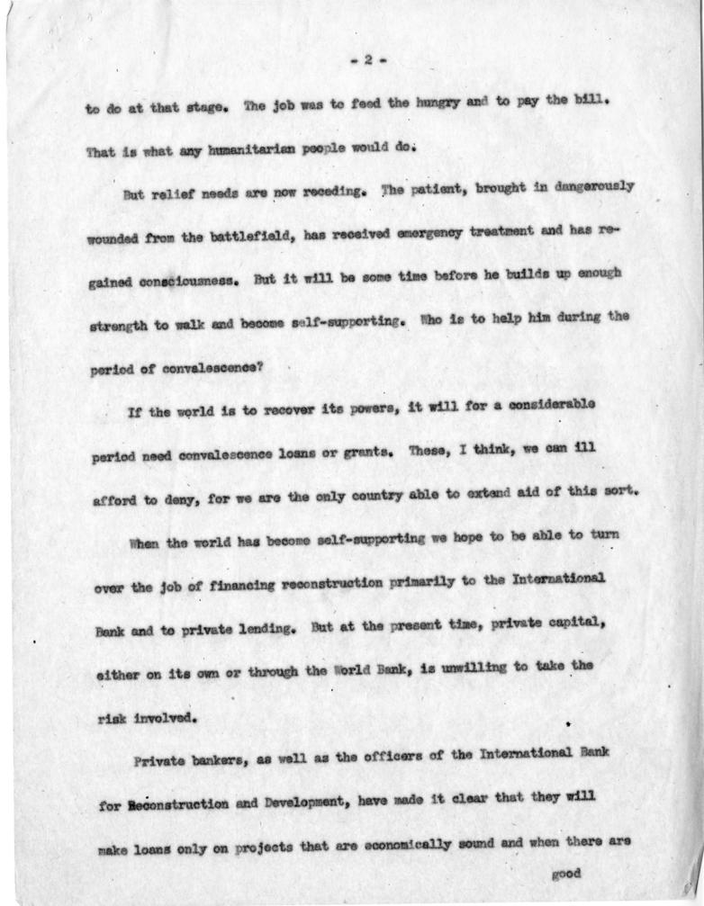 Joseph M. Jones to Hubert Havlick, et al., with attached speech draft