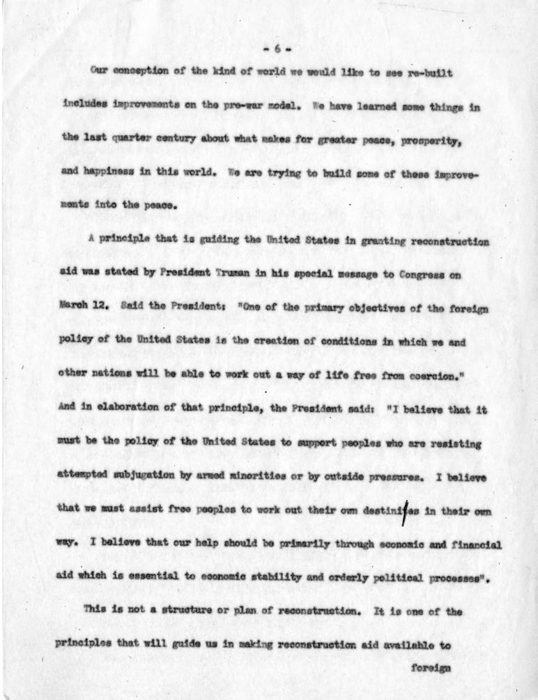 Joseph M. Jones to Hubert Havlick, et al., with attached speech draft