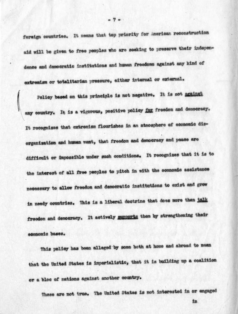 Joseph M. Jones to Hubert Havlick, et al., with attached speech draft