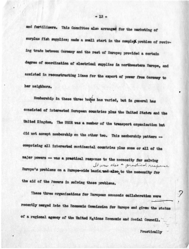 Joseph M. Jones to Hubert Havlick, et al., with attached speech draft