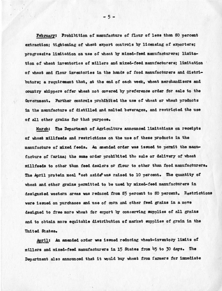 Clinton Anderson to Harry S. Truman, with attached Summary Report of Famine Emergency Committee