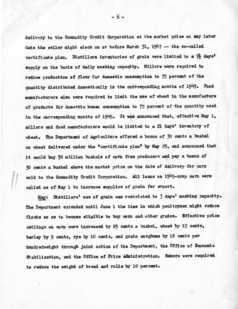 Clinton Anderson to Harry S. Truman, with attached Summary Report of Famine Emergency Committee