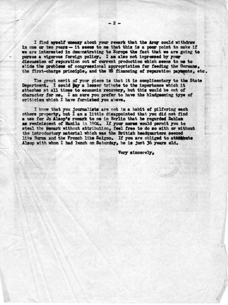 Correspondence between Charles Kindleberger and John K. Galbraith