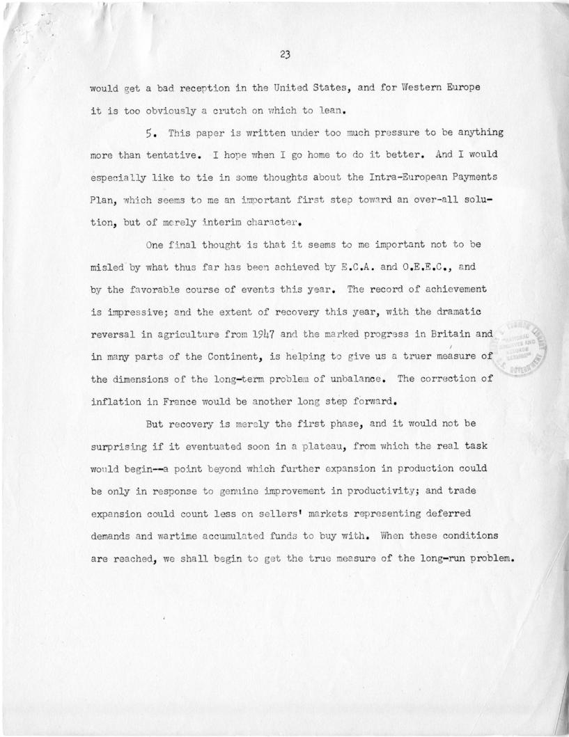 John H. Williams to Paul Hoffman with attached report