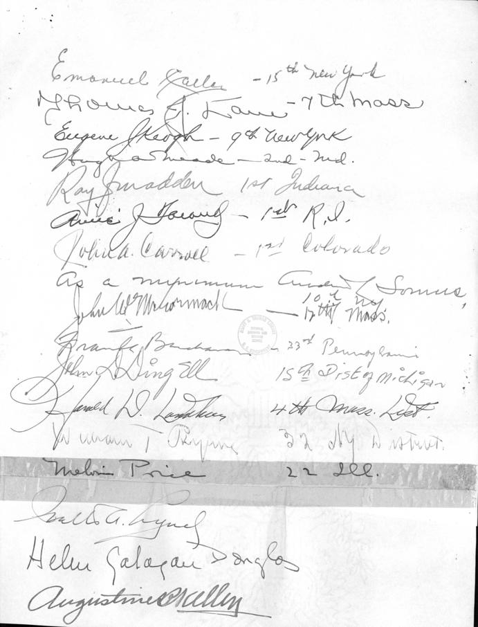 Assorted members of the House of Representatives to Harry S. Truman