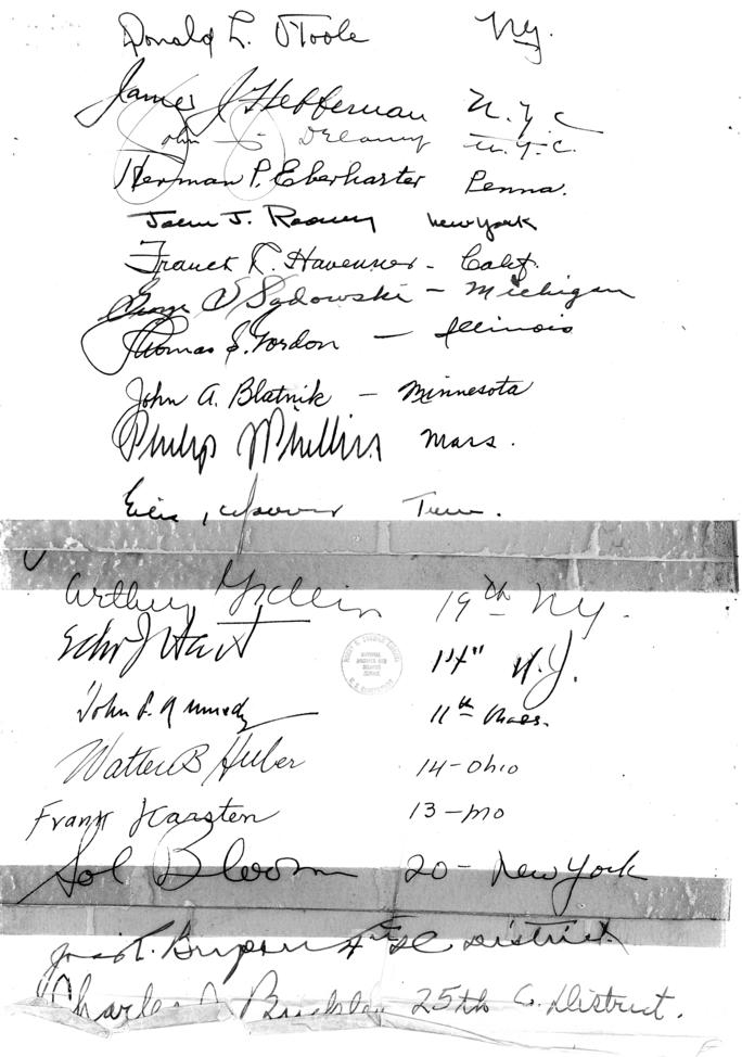 Assorted members of the House of Representatives to Harry S. Truman