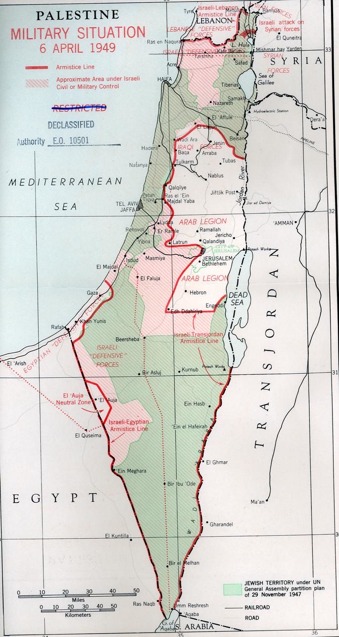 Map, \"Palestine Military Situation\"