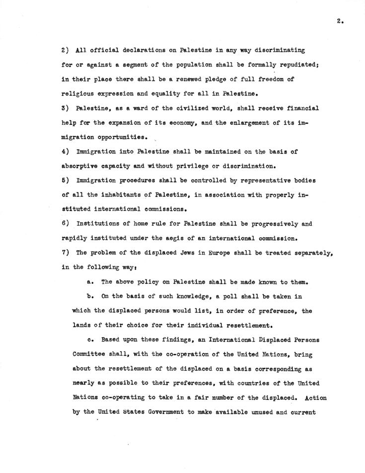 Proposal, Lessing J. Rosenwald to Harry S. Truman