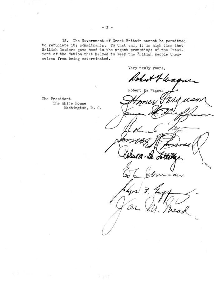 Assorted Members of the U.S. Senate to Harry S. Truman