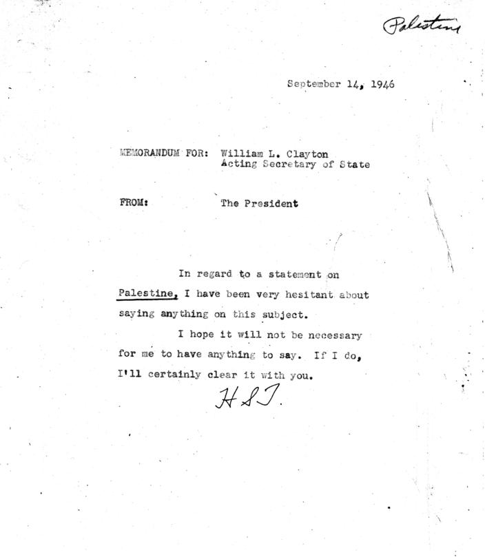 Correspondence between William L. Clayton and Harry S. Truman